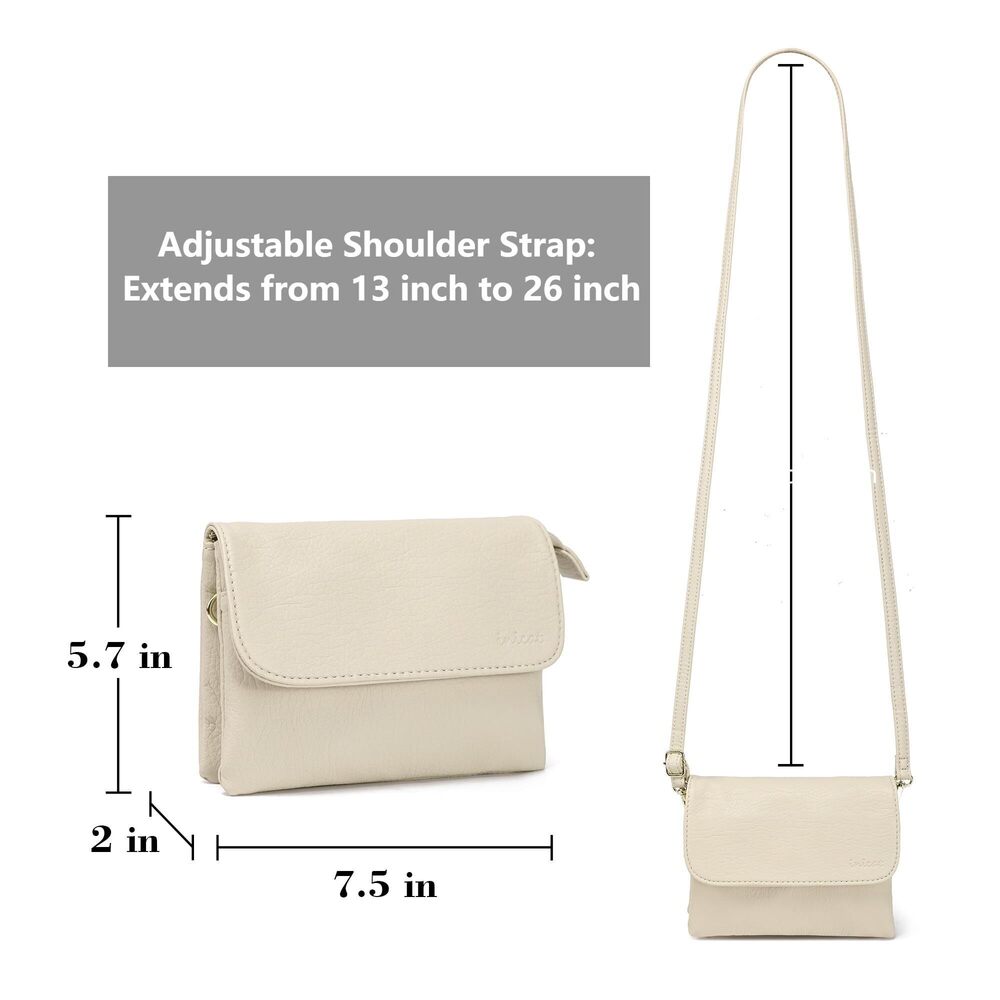 5393 RFID Blocking Small Crossbody Bags Vegan Leather Mini Travel Purses - Picture 3 of 9